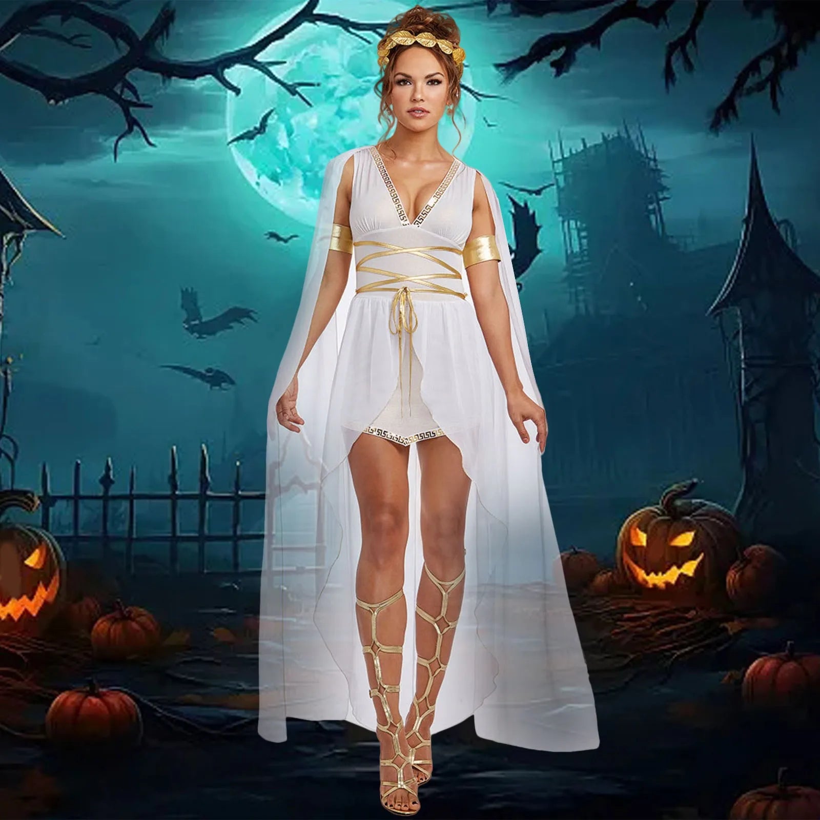 Women’s Greek Goddess Athena Costume | Roman Princess Arabic Robe | Halloween Carnival Cosplay Dress