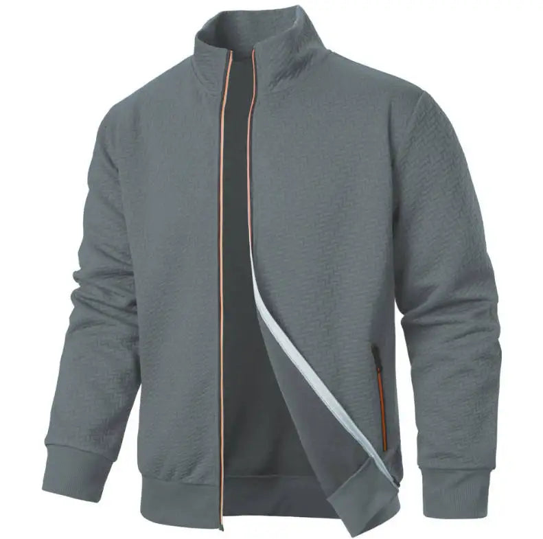 Men’s Zipper Cardigan Stand Collar Jacket