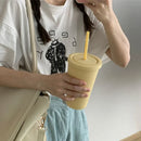 Double-layer Candy Color Straw Cup