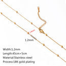 5‑Piece Stainless Steel Chain Necklace Set – Bead, Rope, Cuban, Paperclip & Snake Link Chains for Women, 18K Gold & Steel DIY Jewelry