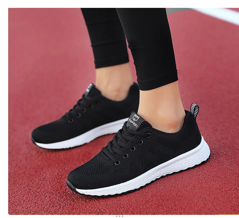 Breathable Mesh Lace-Up Sneakers