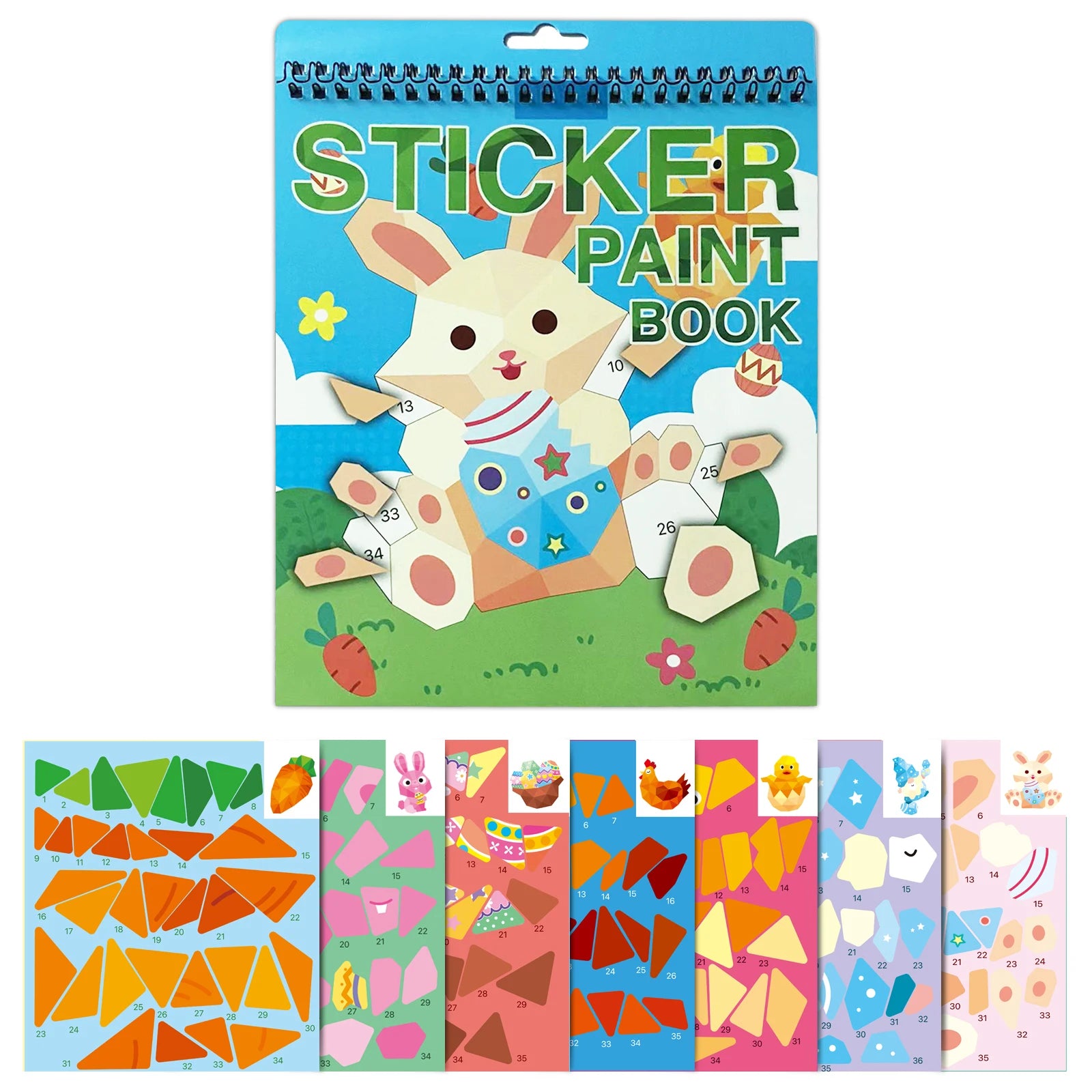 Sticker by Number Book for Kids Ages 4–8 | Animal Craft Activity Book | Travel Busy Toy