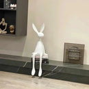 45cm Light Luxury Rabbit Sculpture – Nordic Resin Sitting Bunny Ornament for Living Room, Foyer & Tabletop Home Decor (Blue/White/Black)