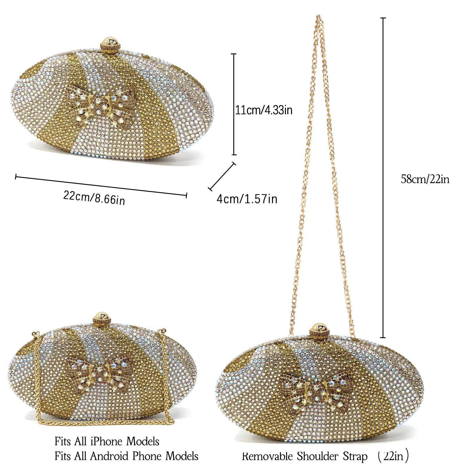 Italian Design Women’s Heels & Rhinestone Butterfly Bag Set – Bridal & Evening Wear (US Sizes 6–11)