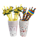 Easter Bunny Disposable Tableware Set – Cute Cartoon Rabbit Paper Plates, Cups & Napkins for Kids Birthday, Easter Parties & Spring Celebrations