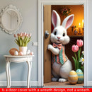 2D Easter Door Casing Banner – Cute Bunny, Easter Egg & Flower Printed Door Frame Decoration for Spring Parties & Holiday Events