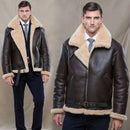Men's Faux Leather Classic Brown/Black Bomber Jacket