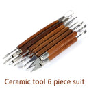 6PCS Sculpting Tool Pottery Wood Handle Set