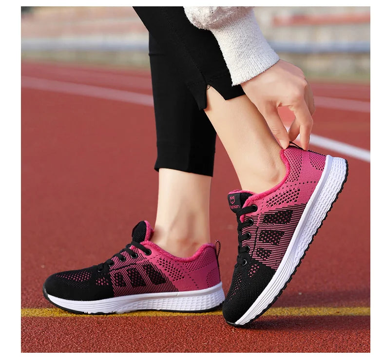 Breathable Mesh Lace-Up Sneakers