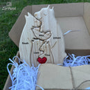Personalized Wooden Bear Family Puzzle – Custom Name Engraved Home Decor, Heartwarming Gift for Mom, Baby, Couples & Holidays