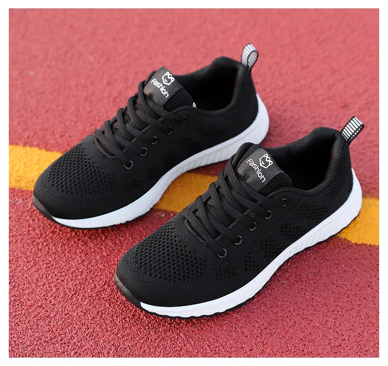 Breathable Mesh Lace-Up Sneakers
