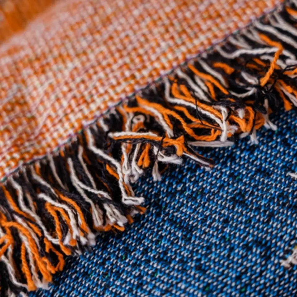 Halloween Pumpkin Cat Tassel Throw Blanket