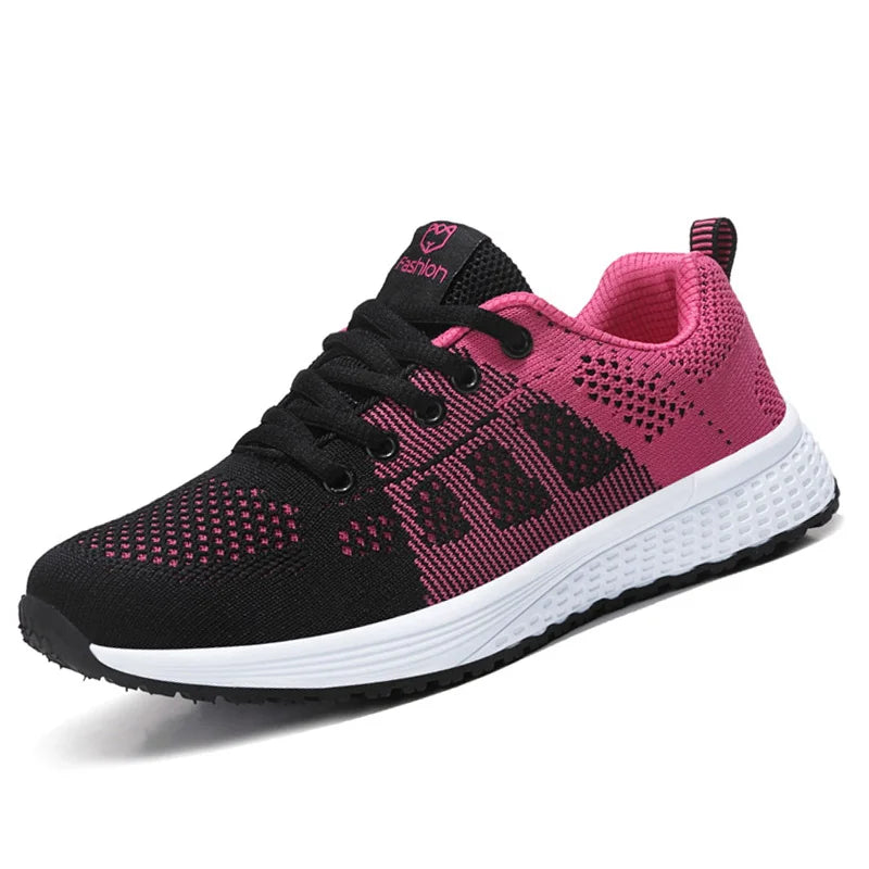 Breathable Mesh Lace-Up Sneakers