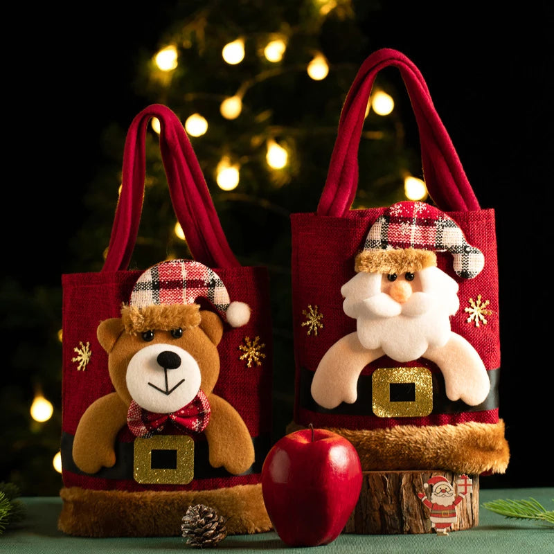 Christmas Linen Gift Bags