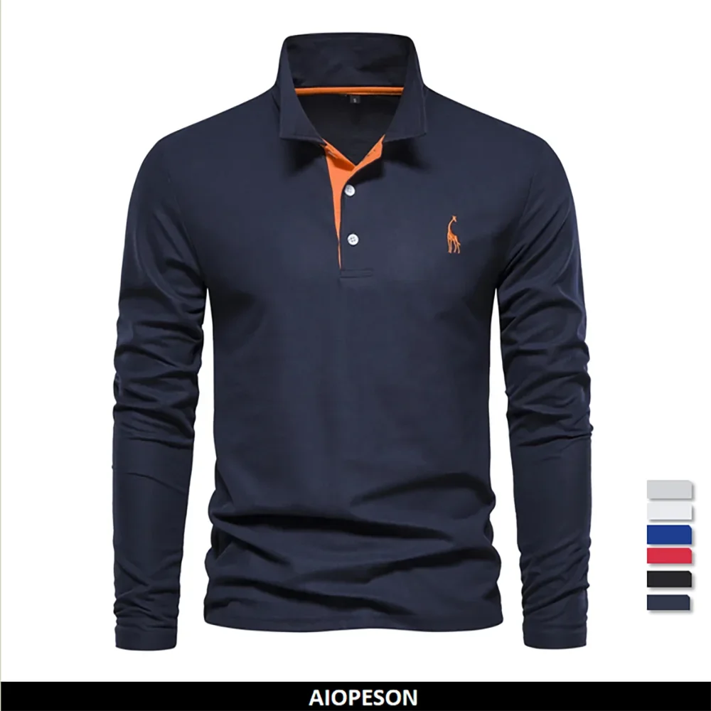 Men’s Deer Embroidery Polo Shirt