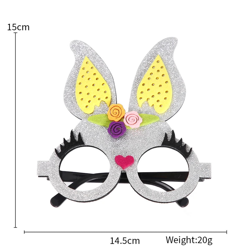 Easter Funny Glasses Props – Kids’ Cartoon Bunny & Eggshell Eyeglass Frames, Non‑Woven Fabric Easter Party Decorations & Gifts