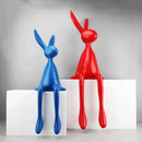 45cm Light Luxury Rabbit Sculpture – Nordic Resin Sitting Bunny Ornament for Living Room, Foyer & Tabletop Home Decor (Blue/White/Black)