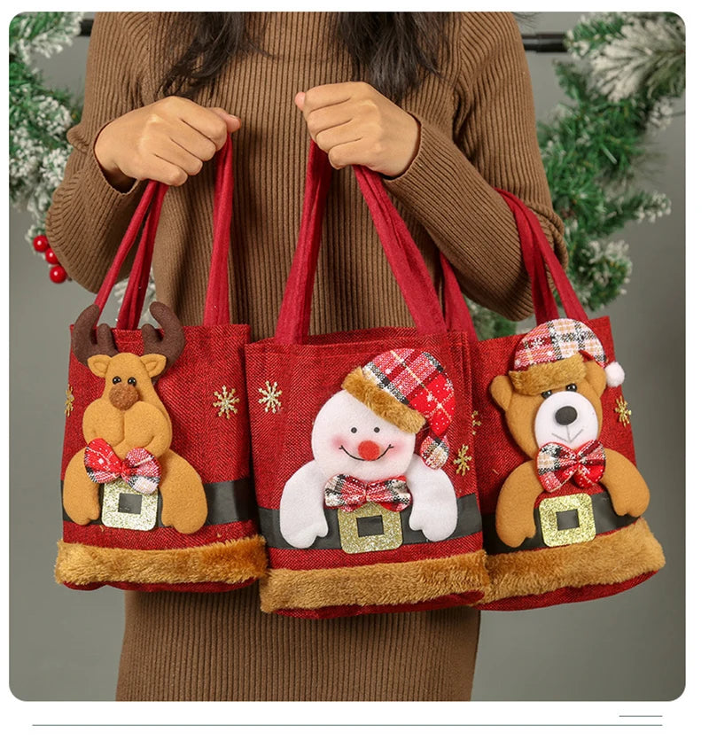 Christmas Linen Gift Bags