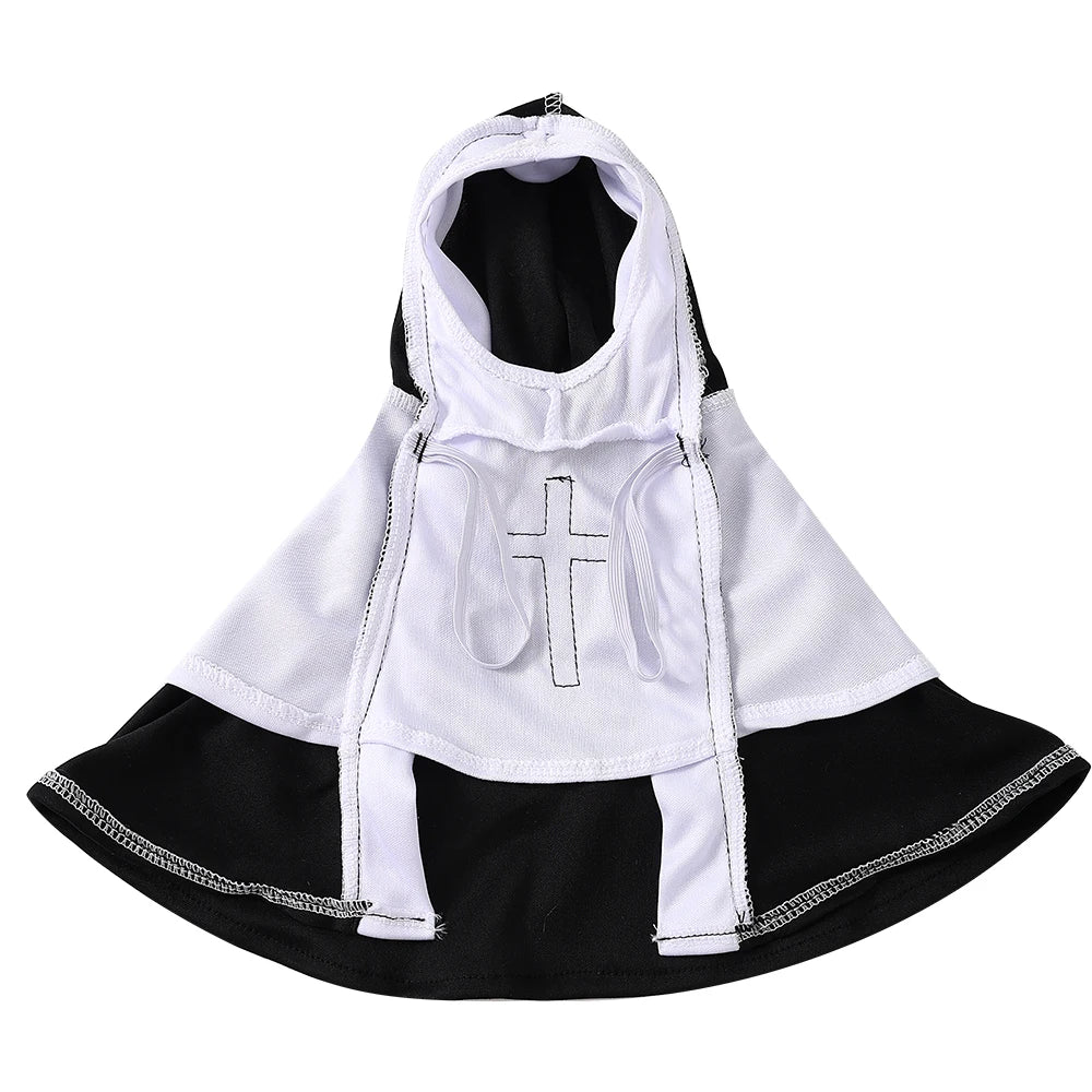 Funny Halloween Cat & Dog Nun Costume | Jesus Cross Cosplay Outfit for Small, Medium & Large Pets