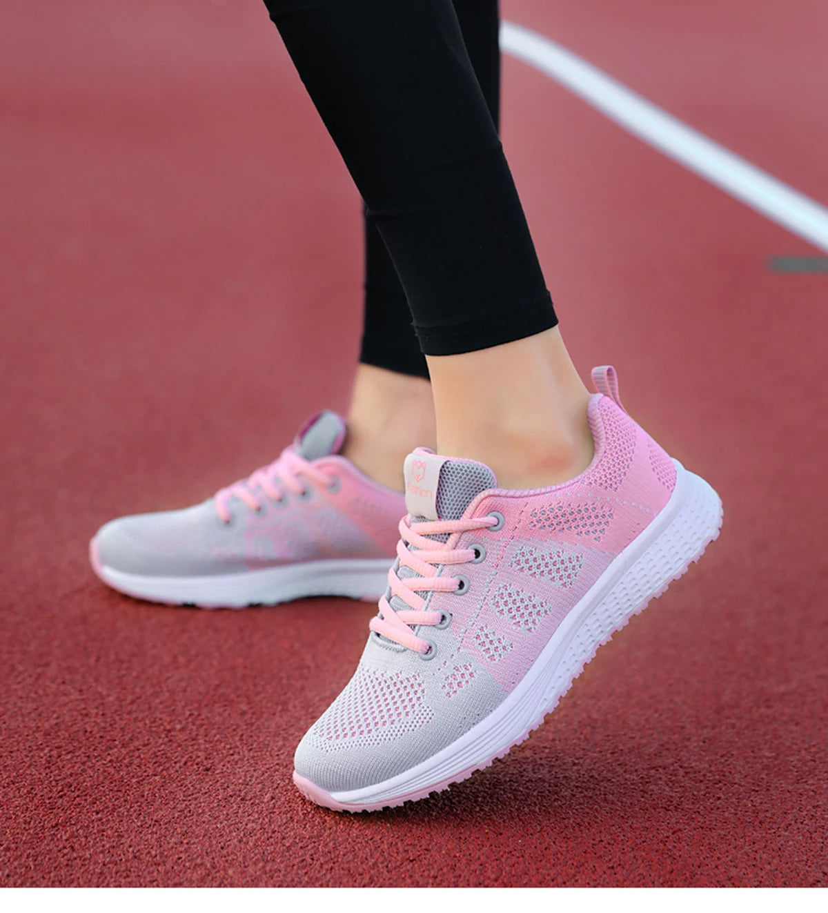 Breathable Mesh Lace-Up Sneakers