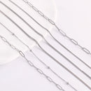 5‑Piece Stainless Steel Chain Necklace Set – Bead, Rope, Cuban, Paperclip & Snake Link Chains for Women, 18K Gold & Steel DIY Jewelry