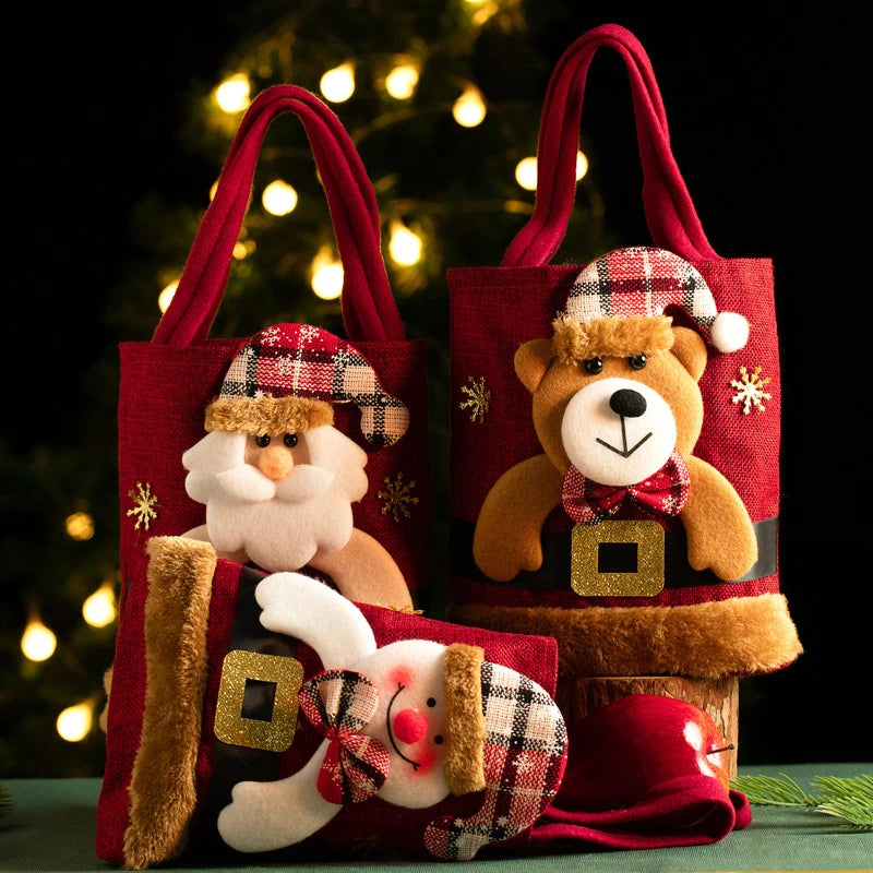 Christmas Linen Gift Bags