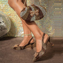 Venus Chan Italian Design Women’s Shoes & Rhinestone Butterfly Bag Set – Bridal Party Heels with Matching Handbag, Elegant Wedding Accessories