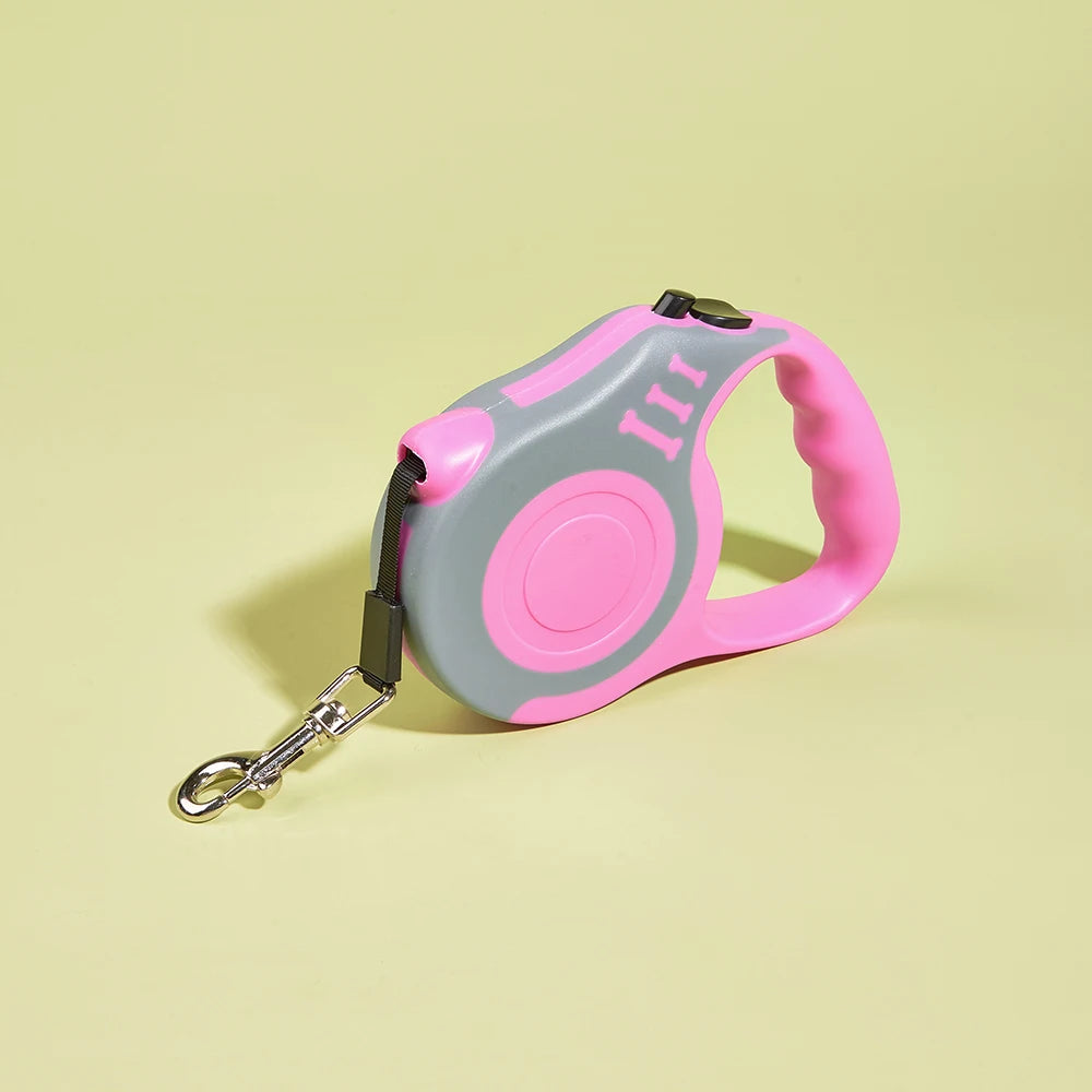 Retractable Dog Leash 3m/5m – Tangle‑Free Nylon Lead for Small & Medium Pets