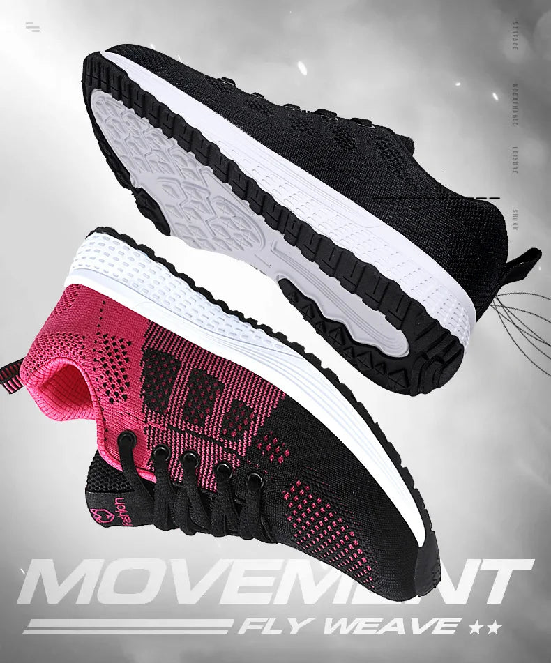 Breathable Mesh Lace-Up Sneakers