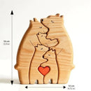 Personalized Wooden Bear Family Puzzle – Custom Name Engraved Home Decor, Heartwarming Gift for Mom, Baby, Couples & Holidays