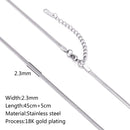 5‑Piece Stainless Steel Chain Necklace Set – Bead, Rope, Cuban, Paperclip & Snake Link Chains for Women, 18K Gold & Steel DIY Jewelry
