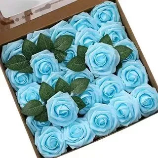 25pcs Real‑Looking Artificial Roses – Soft PE Foam Flower Heads for DIY Wedding Bouquets, Party Décor, Baby Shower & Home Arrangements