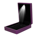 LED Light Necklace Gift Box – Velvet Square Jewelry Case for Engagement, Proposal, Pendant & Bracelet Presentation