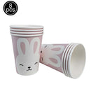 Easter Bunny Disposable Tableware Set – Cute Cartoon Rabbit Paper Plates, Cups & Napkins for Kids Birthday, Easter Parties & Spring Celebrations