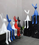 45cm Light Luxury Rabbit Sculpture – Nordic Resin Sitting Bunny Ornament for Living Room, Foyer & Tabletop Home Decor (Blue/White/Black)