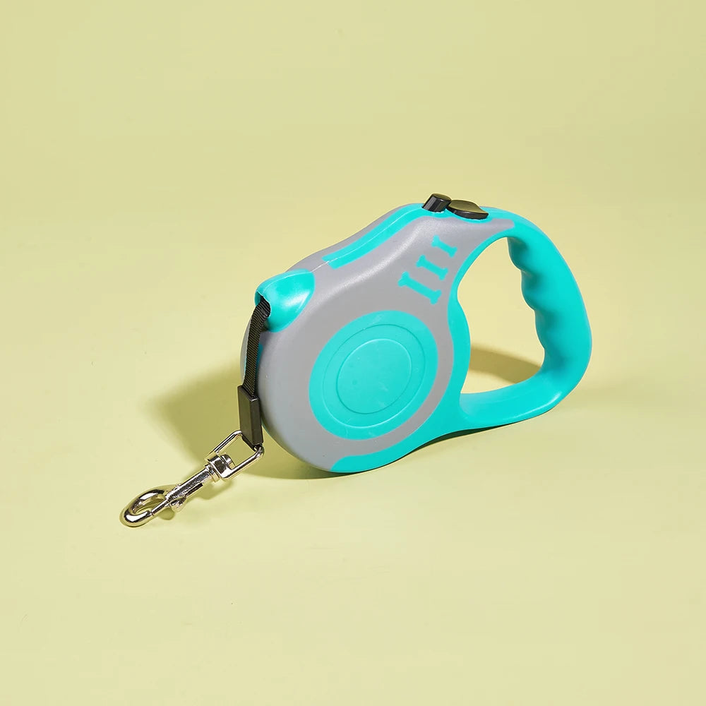 Retractable Dog Leash 3m/5m – Tangle‑Free Nylon Lead for Small & Medium Pets