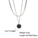Multilayer Snake Chain Necklace for Women – Stainless Steel Round Disc Pendant (Gold & Steel)