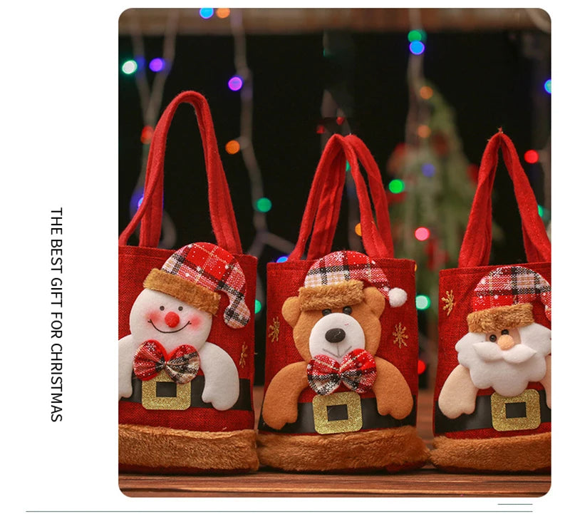 Christmas Linen Gift Bags