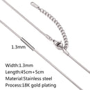 5‑Piece Stainless Steel Chain Necklace Set – Bead, Rope, Cuban, Paperclip & Snake Link Chains for Women, 18K Gold & Steel DIY Jewelry