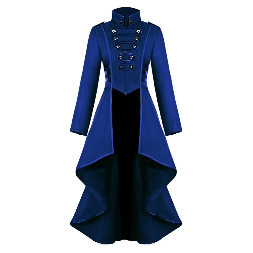 Women’s Gothic Steampunk Tailcoat Jacket | Retro Victorian Cosplay Coat | Medieval Halloween Tuxedo Dress