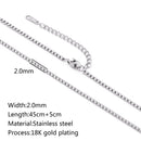 5‑Piece Stainless Steel Chain Necklace Set – Bead, Rope, Cuban, Paperclip & Snake Link Chains for Women, 18K Gold & Steel DIY Jewelry