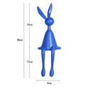 45cm Light Luxury Rabbit Sculpture – Nordic Resin Sitting Bunny Ornament for Living Room, Foyer & Tabletop Home Decor (Blue/White/Black)