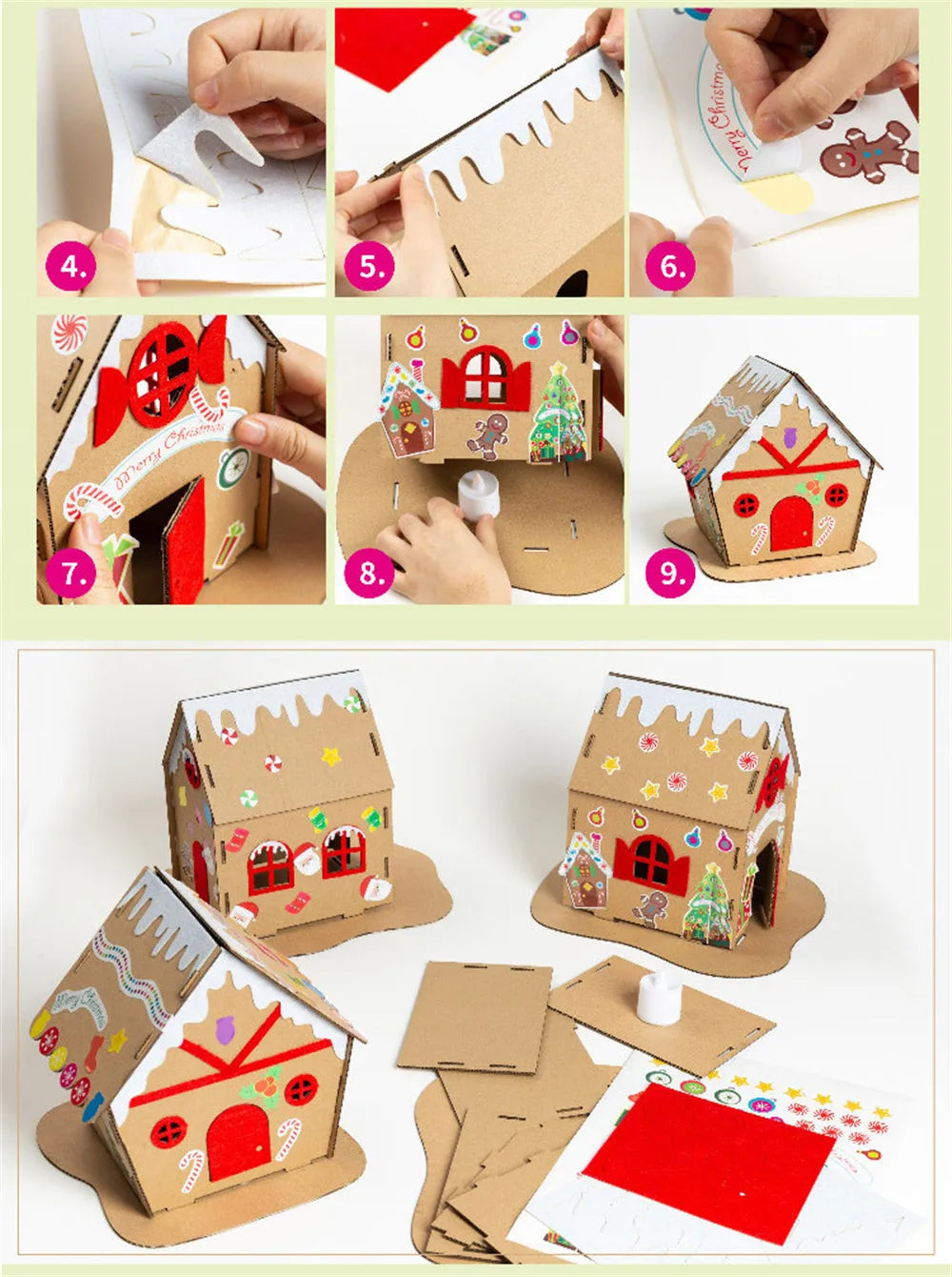 DIY Handmade Christmas Biscuit House Miniature Dollhouse