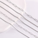 5‑Piece Stainless Steel Chain Necklace Set – Bead, Rope, Cuban, Paperclip & Snake Link Chains for Women, 18K Gold & Steel DIY Jewelry