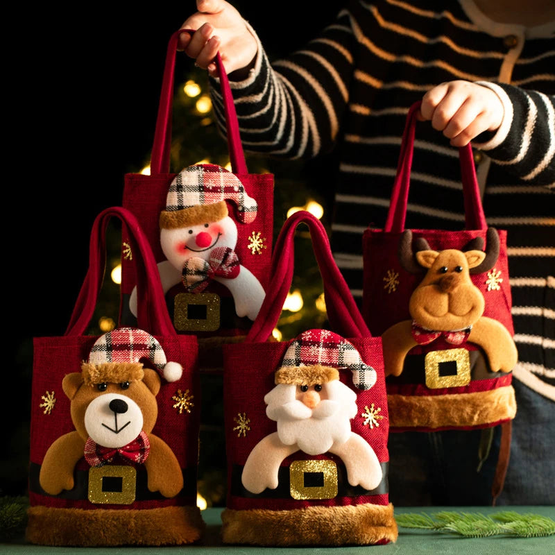 Christmas Linen Gift Bags