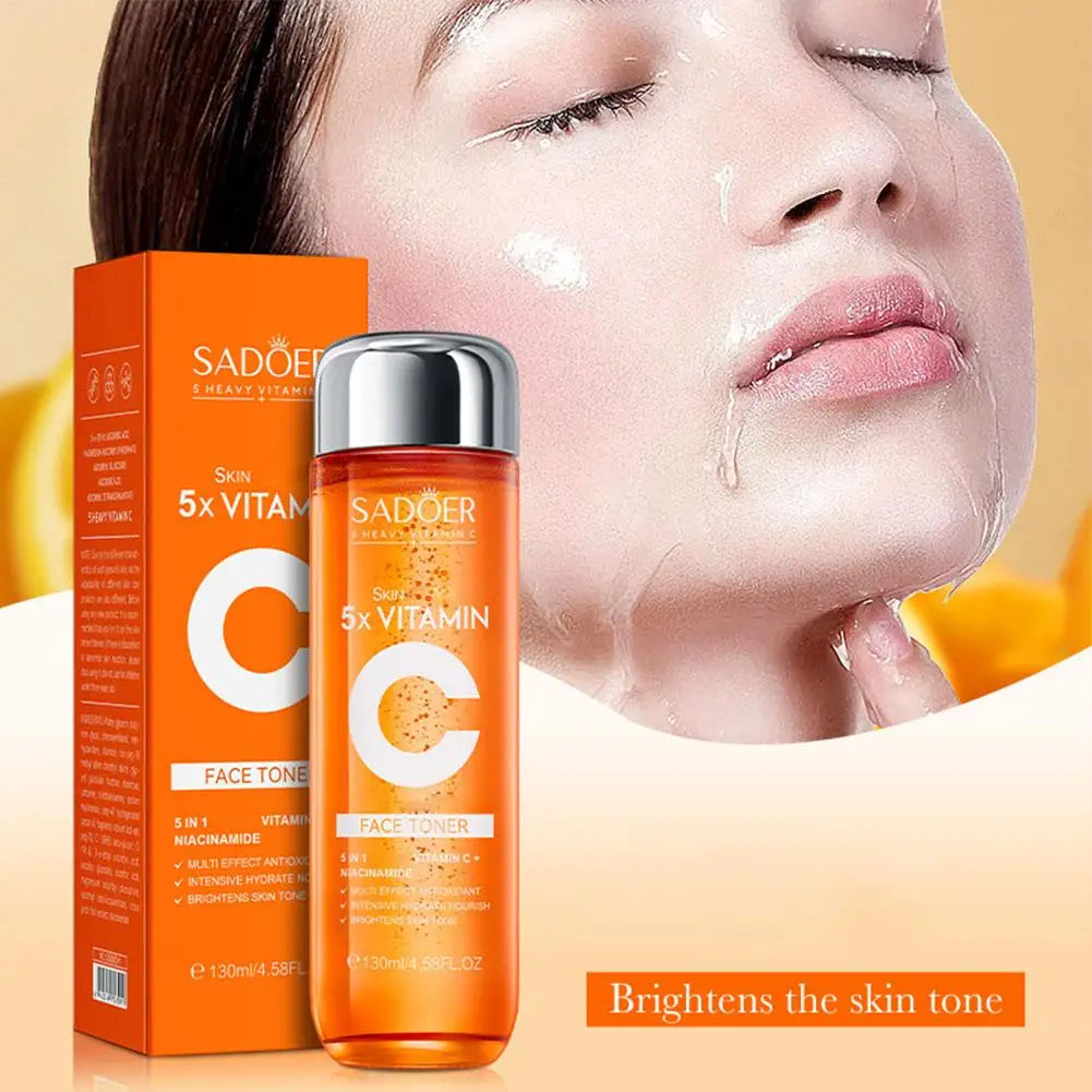 Vitamin C Brightening Essence Set – Dark Spot Corrector, Pore Minimizer & Skin Tone Perfector (50g Cream + 130ml Toner + 30ml Serum)