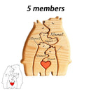 Personalized Wooden Bear Family Puzzle – Custom Name Engraved Home Decor, Heartwarming Gift for Mom, Baby, Couples & Holidays