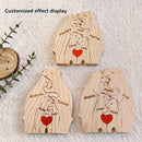 Personalized Wooden Bear Family Puzzle – Custom Name Engraved Home Decor, Heartwarming Gift for Mom, Baby, Couples & Holidays