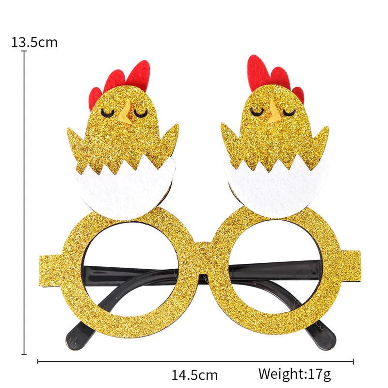 Easter Funny Glasses Props – Kids’ Cartoon Bunny & Eggshell Eyeglass Frames, Non‑Woven Fabric Easter Party Decorations & Gifts
