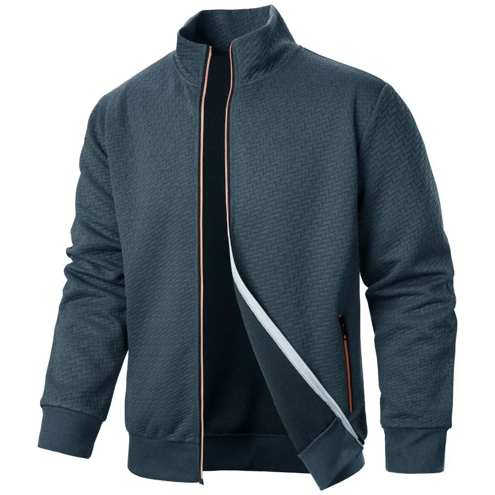 Men’s Zipper Cardigan Stand Collar Jacket